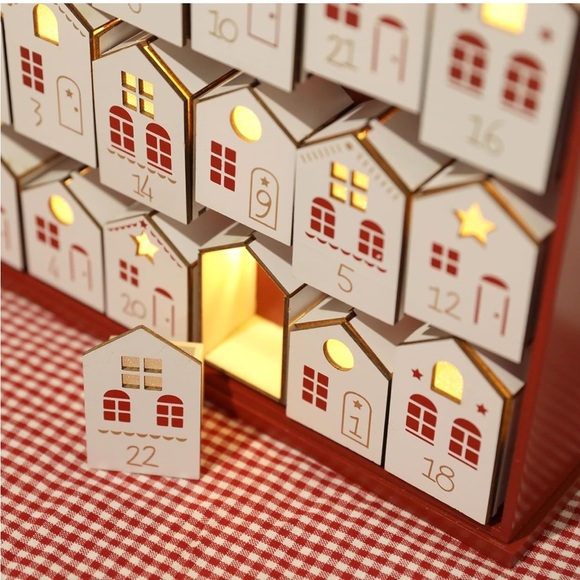 Extra-Large Wooden Advent Calendar with LED Lights. New With Box.17.42"L x 2.6"W - Picture 5 of 10